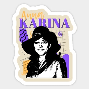 Anna karina retro style Sticker